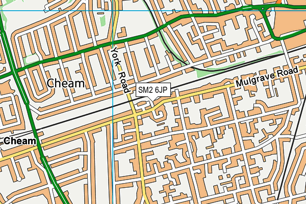 SM2 6JP map - OS VectorMap District (Ordnance Survey)