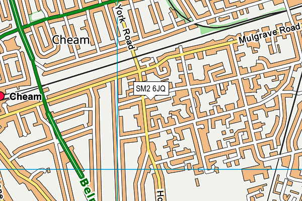 SM2 6JQ map - OS VectorMap District (Ordnance Survey)