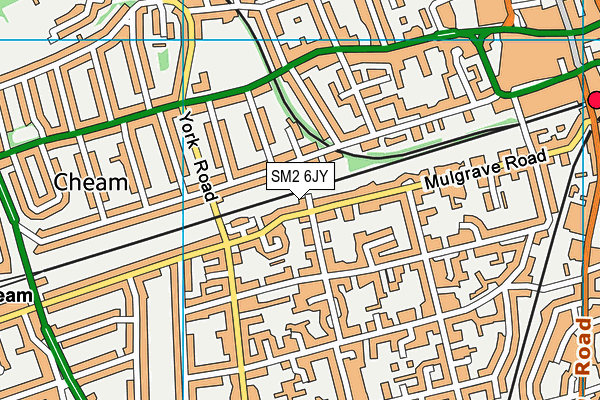 SM2 6JY map - OS VectorMap District (Ordnance Survey)