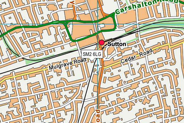 SM2 6LG map - OS VectorMap District (Ordnance Survey)