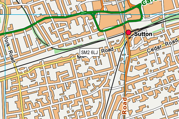SM2 6LJ map - OS VectorMap District (Ordnance Survey)