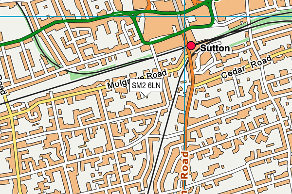 SM2 6LN map - OS VectorMap District (Ordnance Survey)