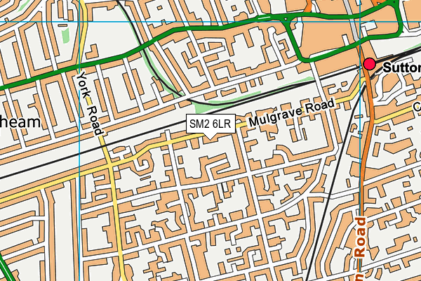 SM2 6LR map - OS VectorMap District (Ordnance Survey)