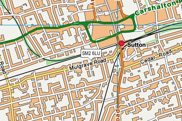 SM2 6LU map - OS VectorMap District (Ordnance Survey)