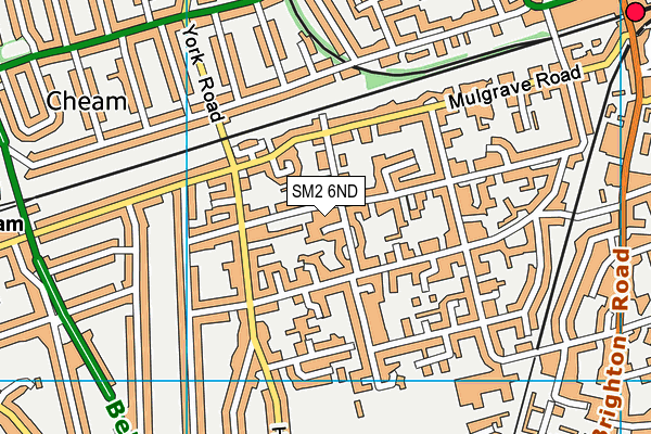 SM2 6ND map - OS VectorMap District (Ordnance Survey)