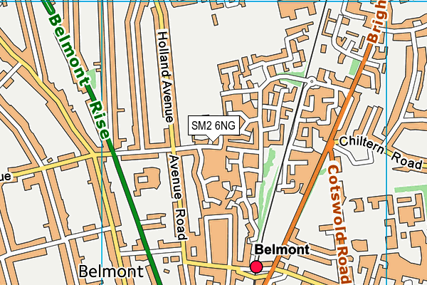 SM2 6NG map - OS VectorMap District (Ordnance Survey)