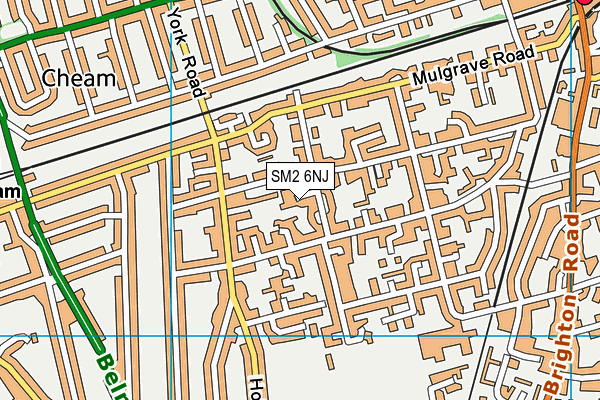 SM2 6NJ map - OS VectorMap District (Ordnance Survey)