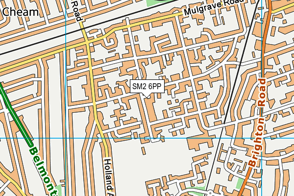 SM2 6PP map - OS VectorMap District (Ordnance Survey)