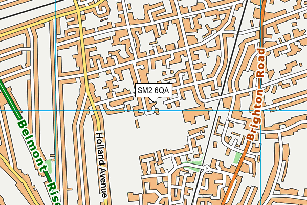 SM2 6QA map - OS VectorMap District (Ordnance Survey)