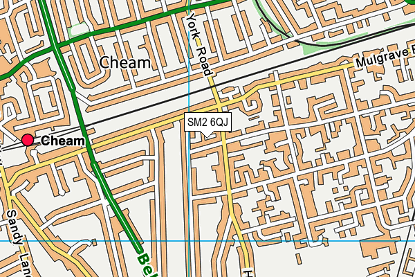 SM2 6QJ map - OS VectorMap District (Ordnance Survey)