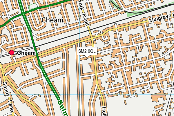 SM2 6QL map - OS VectorMap District (Ordnance Survey)