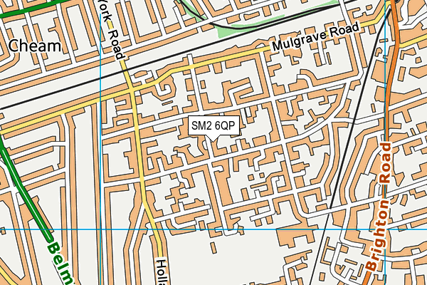SM2 6QP map - OS VectorMap District (Ordnance Survey)