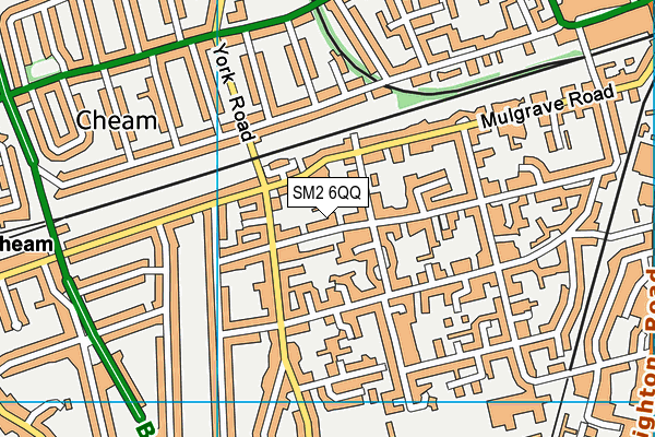SM2 6QQ map - OS VectorMap District (Ordnance Survey)