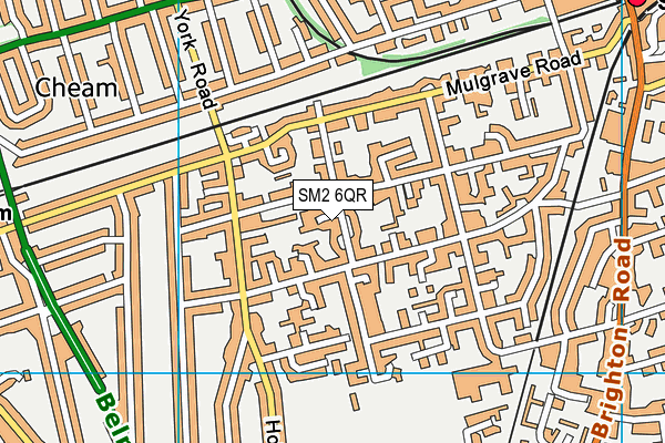 SM2 6QR map - OS VectorMap District (Ordnance Survey)