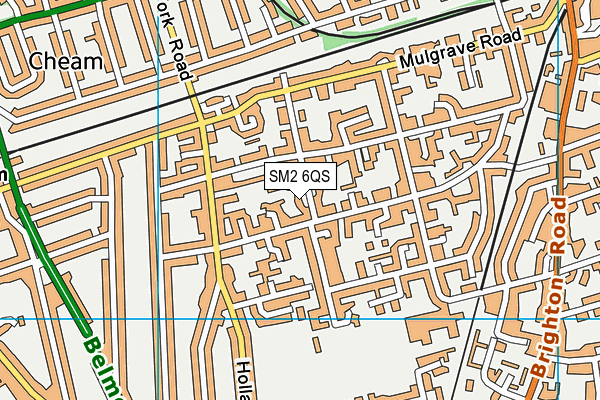 SM2 6QS map - OS VectorMap District (Ordnance Survey)