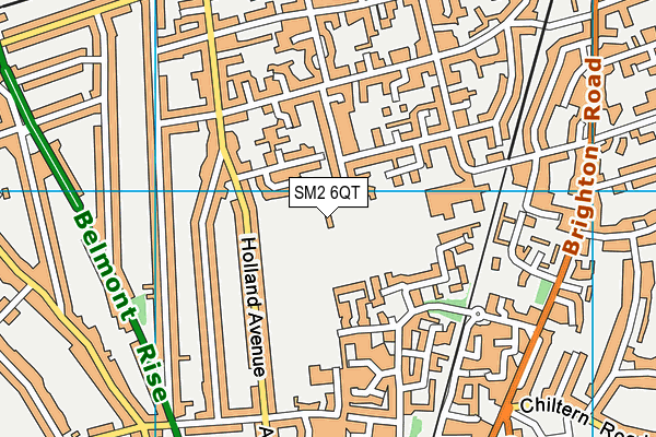 Overton Park map (SM2 6QT) - OS VectorMap District (Ordnance Survey)
