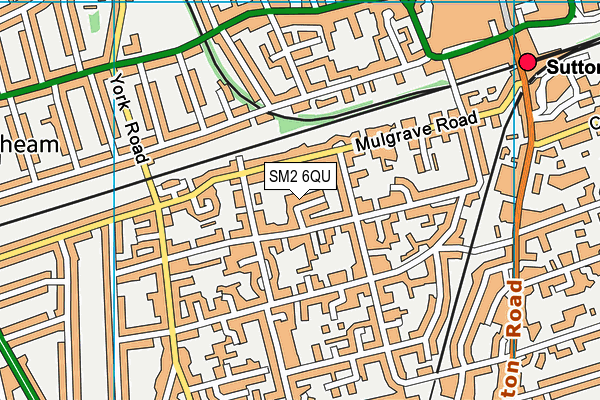 SM2 6QU map - OS VectorMap District (Ordnance Survey)
