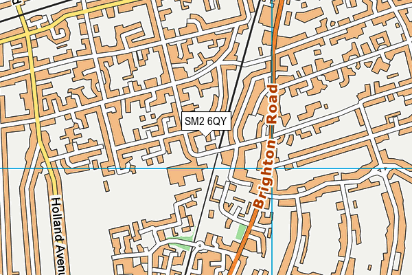 SM2 6QY map - OS VectorMap District (Ordnance Survey)