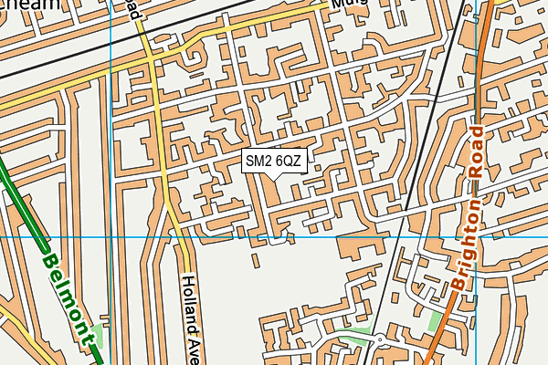 SM2 6QZ map - OS VectorMap District (Ordnance Survey)