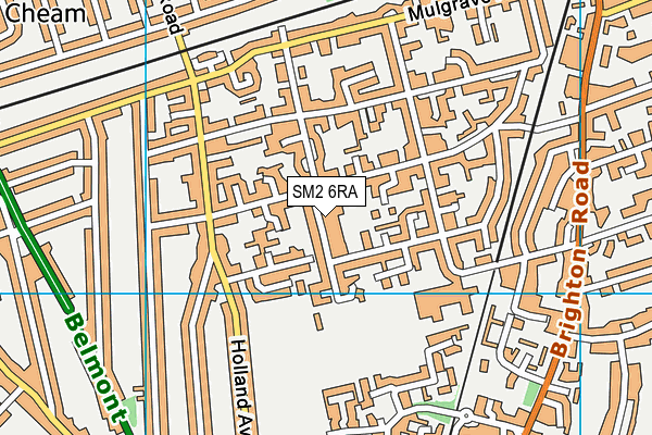 SM2 6RA map - OS VectorMap District (Ordnance Survey)