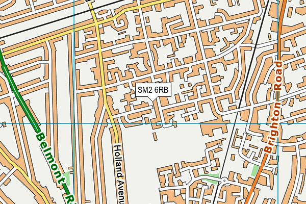 SM2 6RB map - OS VectorMap District (Ordnance Survey)