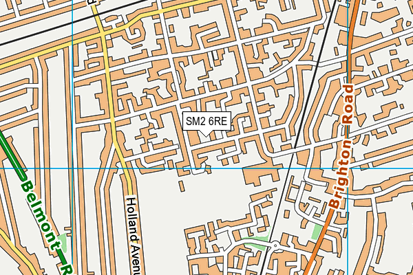 SM2 6RE map - OS VectorMap District (Ordnance Survey)