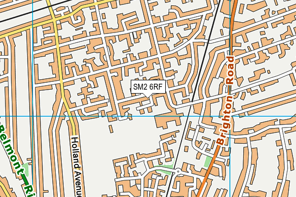 SM2 6RF map - OS VectorMap District (Ordnance Survey)
