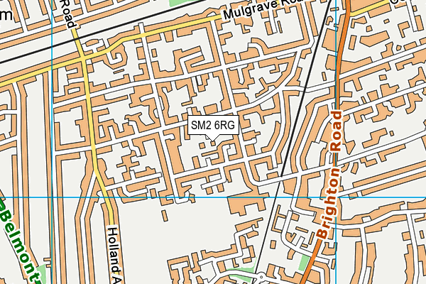 SM2 6RG map - OS VectorMap District (Ordnance Survey)