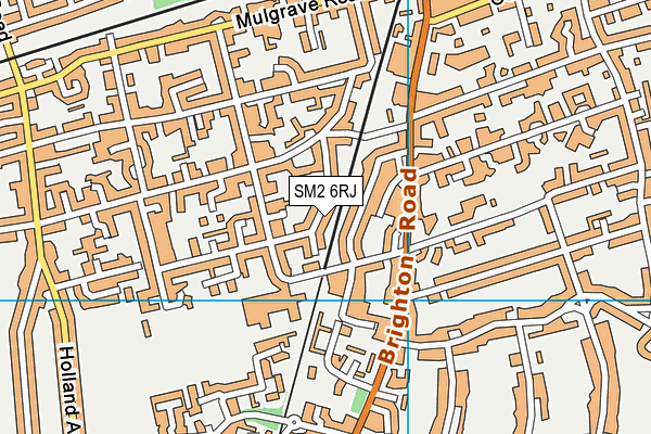 SM2 6RJ map - OS VectorMap District (Ordnance Survey)