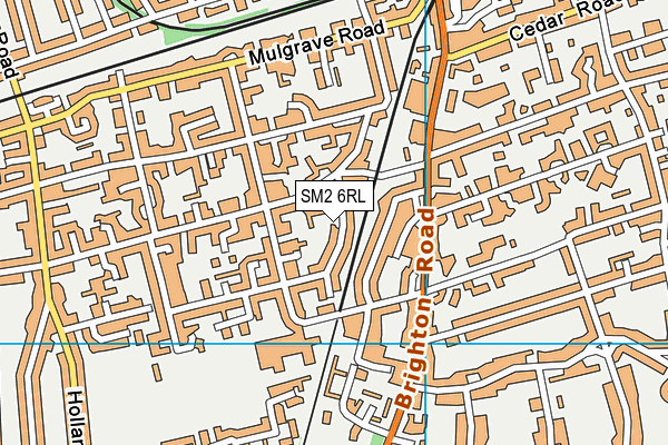 SM2 6RL map - OS VectorMap District (Ordnance Survey)