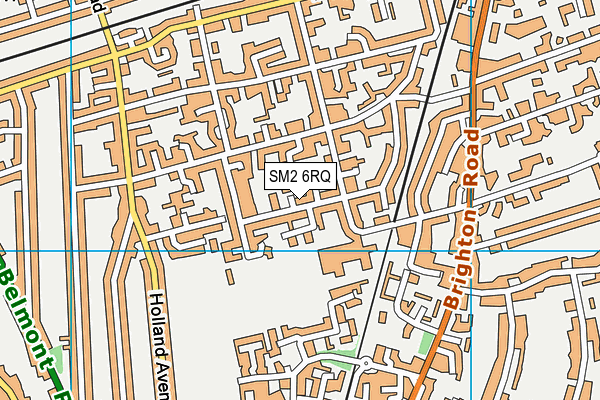 SM2 6RQ map - OS VectorMap District (Ordnance Survey)
