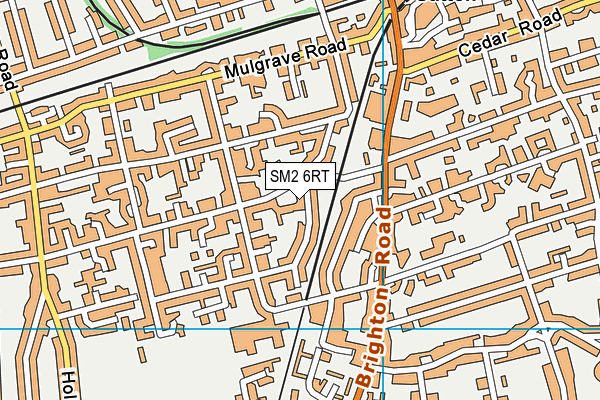 SM2 6RT map - OS VectorMap District (Ordnance Survey)