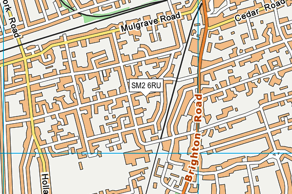 SM2 6RU map - OS VectorMap District (Ordnance Survey)