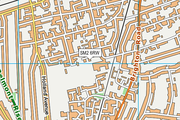 SM2 6RW map - OS VectorMap District (Ordnance Survey)