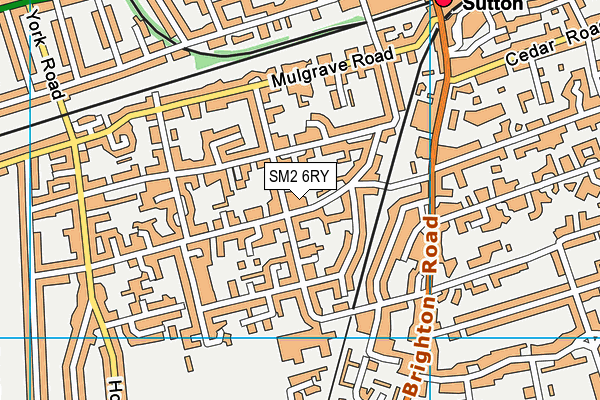 SM2 6RY map - OS VectorMap District (Ordnance Survey)