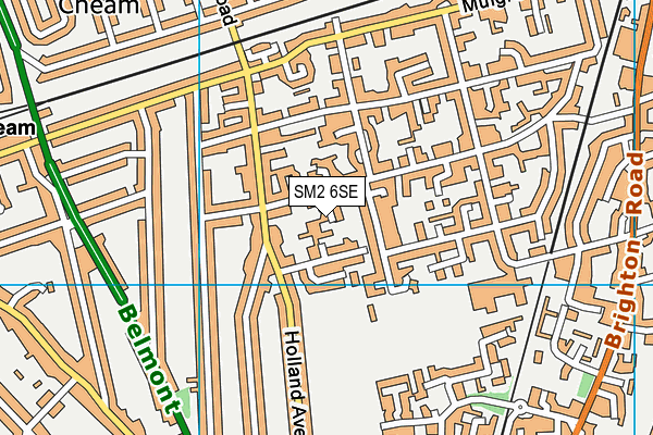 SM2 6SE map - OS VectorMap District (Ordnance Survey)