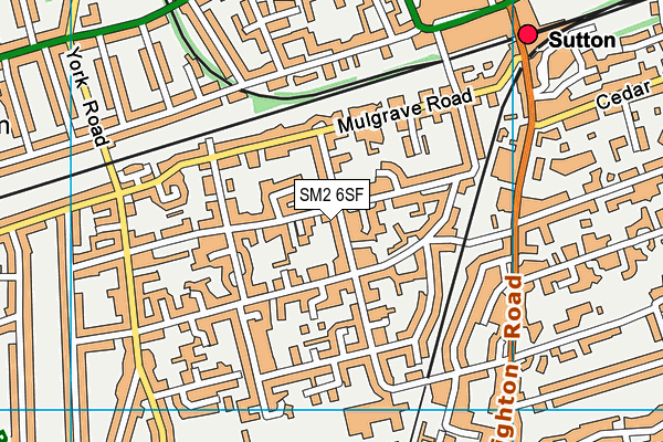 SM2 6SF map - OS VectorMap District (Ordnance Survey)