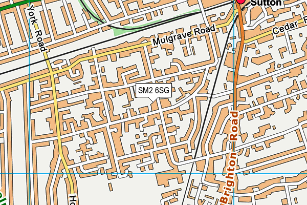 SM2 6SG map - OS VectorMap District (Ordnance Survey)