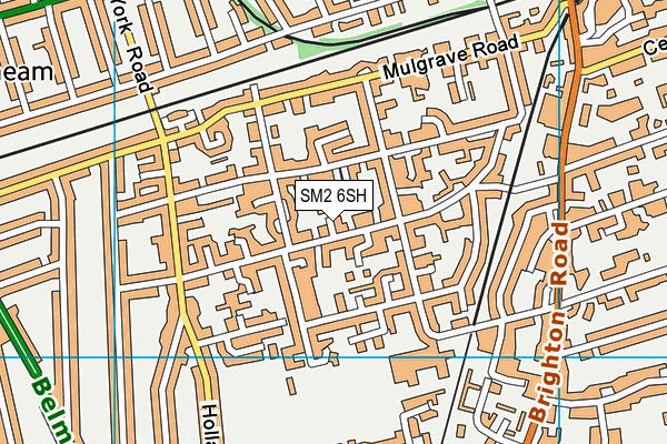 SM2 6SH map - OS VectorMap District (Ordnance Survey)