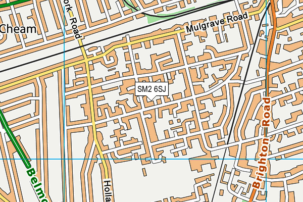 SM2 6SJ map - OS VectorMap District (Ordnance Survey)