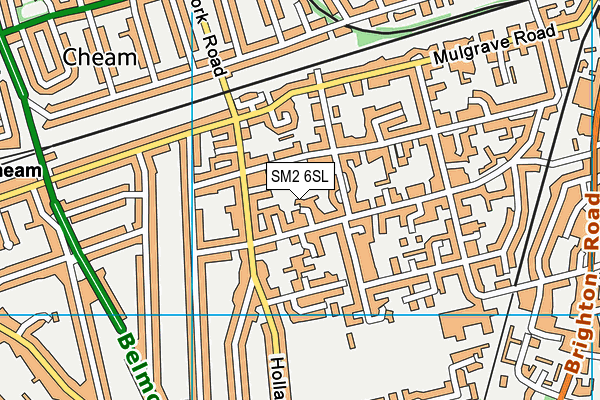 SM2 6SL map - OS VectorMap District (Ordnance Survey)