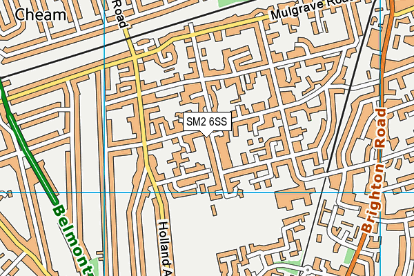 SM2 6SS map - OS VectorMap District (Ordnance Survey)