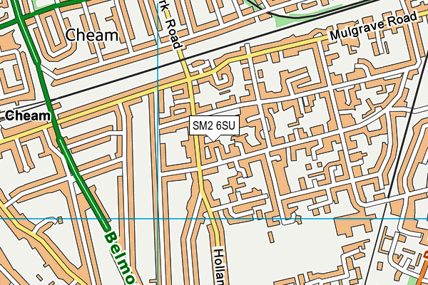 SM2 6SU map - OS VectorMap District (Ordnance Survey)