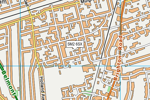 SM2 6SX map - OS VectorMap District (Ordnance Survey)