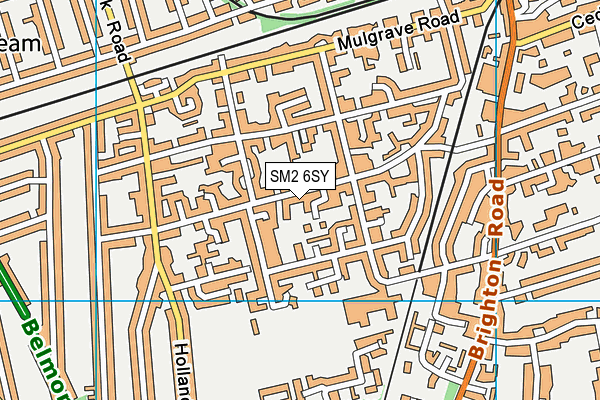 SM2 6SY map - OS VectorMap District (Ordnance Survey)