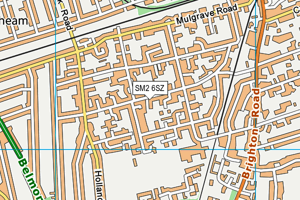 SM2 6SZ map - OS VectorMap District (Ordnance Survey)