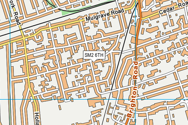 SM2 6TH map - OS VectorMap District (Ordnance Survey)