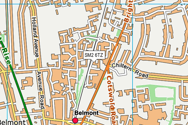 SM2 6TZ map - OS VectorMap District (Ordnance Survey)