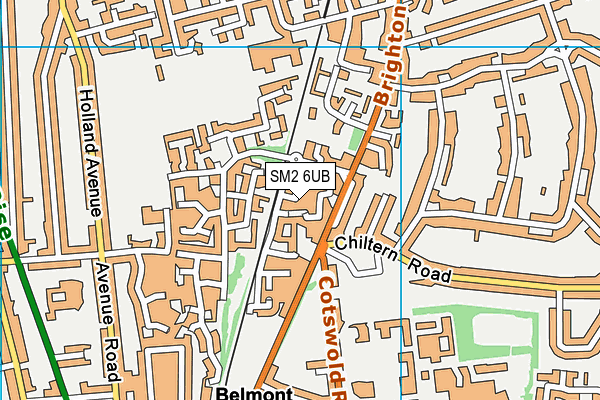 SM2 6UB map - OS VectorMap District (Ordnance Survey)