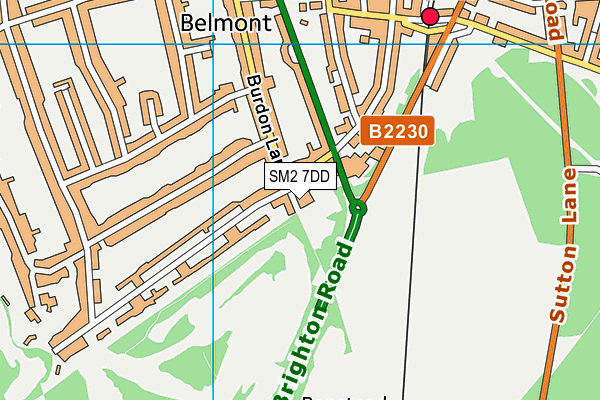 Banstead Downs Golf Club map (SM2 7DD) - OS VectorMap District (Ordnance Survey)